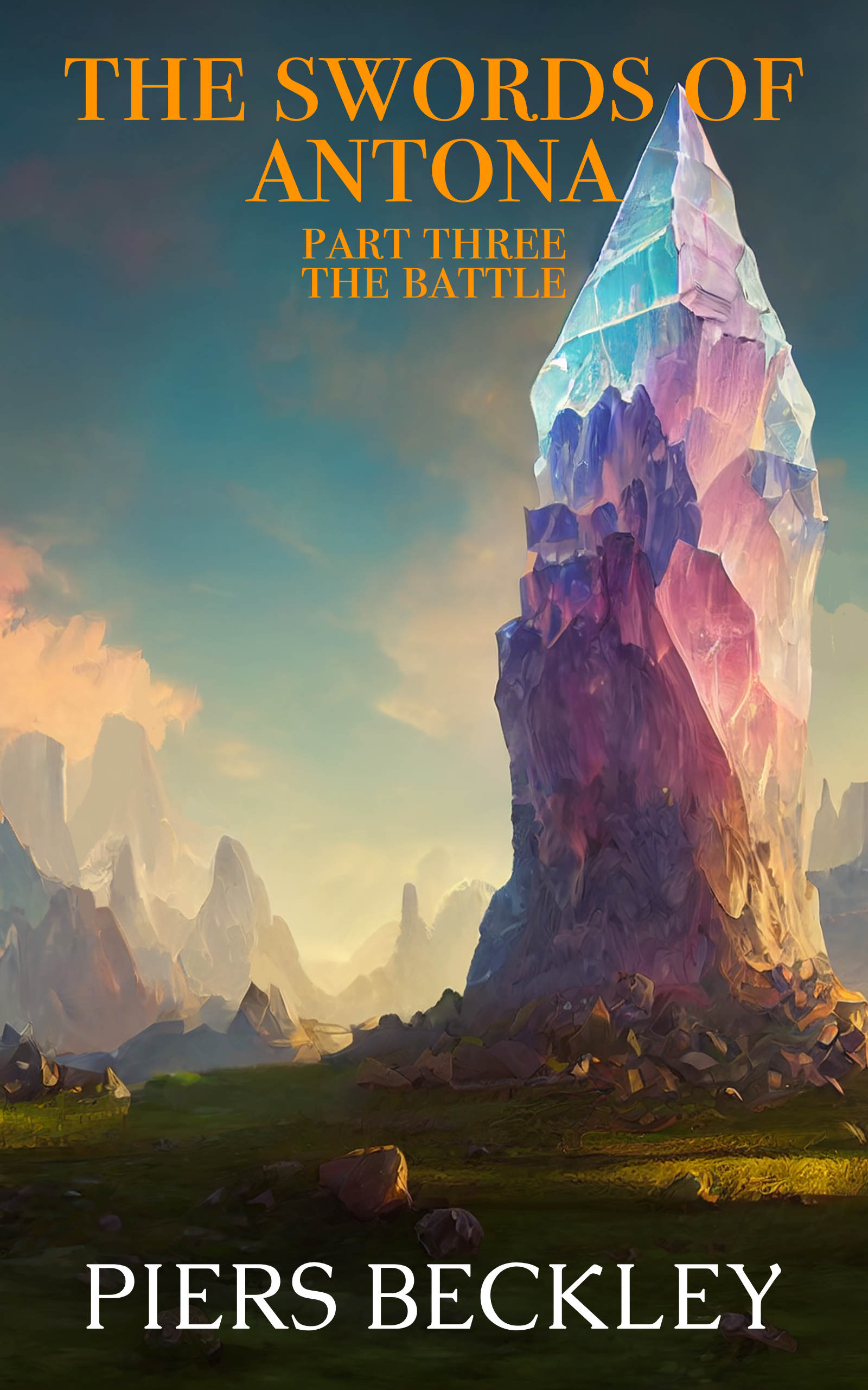 Front cover: A giant crystalline rock formation towers over the plains of a mysterious planet.